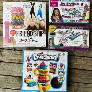 Mega Pack & Friendship Braids Kids Craft Kit Bundle - Colorful